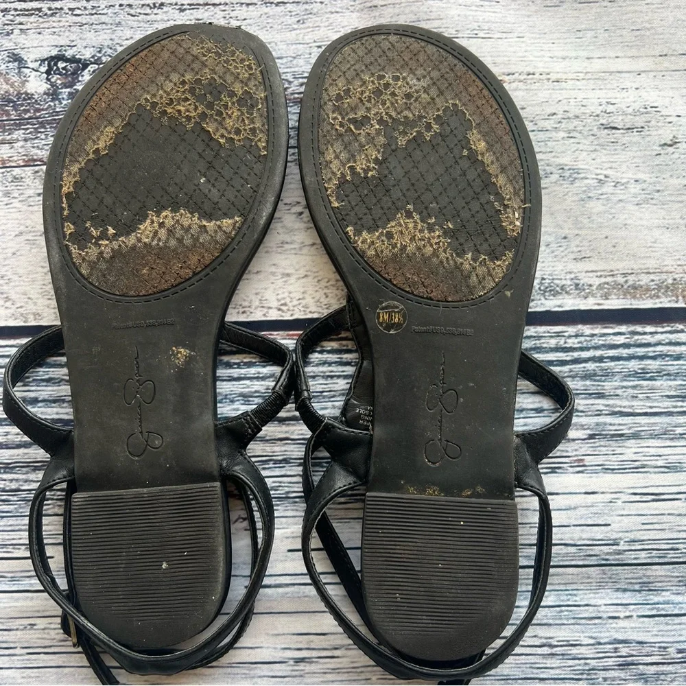 Jessica Simpson “Braylie” Elegant Black Beaded Sandals